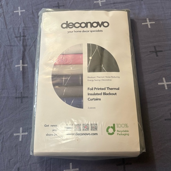 NEW Deconovo Foil Printed Thermal Blackout Insulated Curtains W52*L84inch - Picture 5 of 5